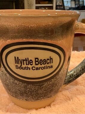 Myrtle Beach South Carolina Ceramic Mug - grey and pink